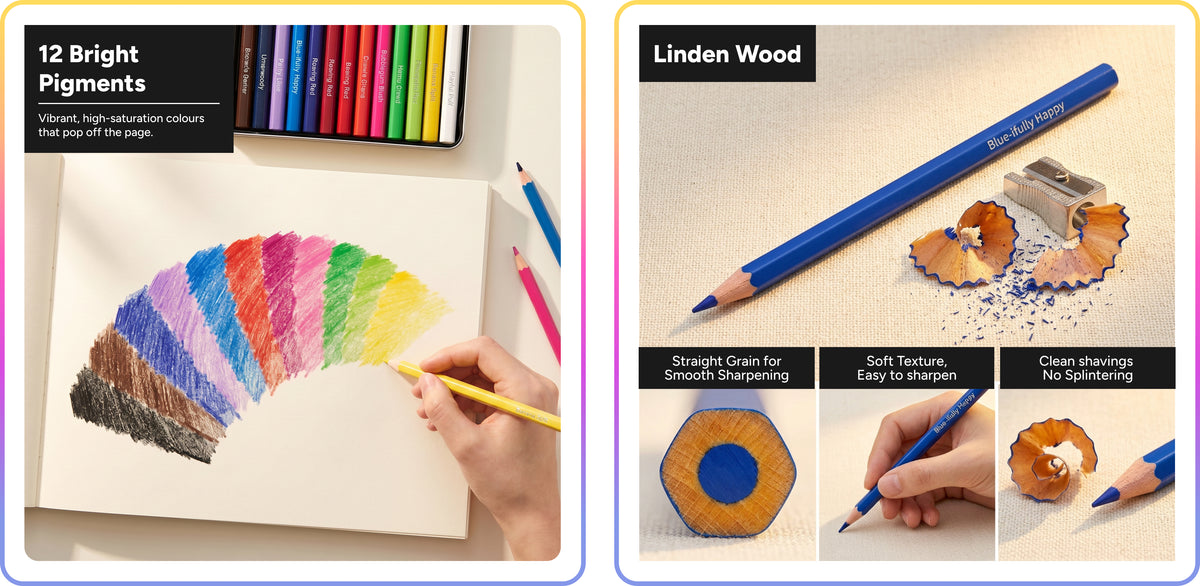 Artsmile & SmileyWorld® Colour Pencils, Set of 12