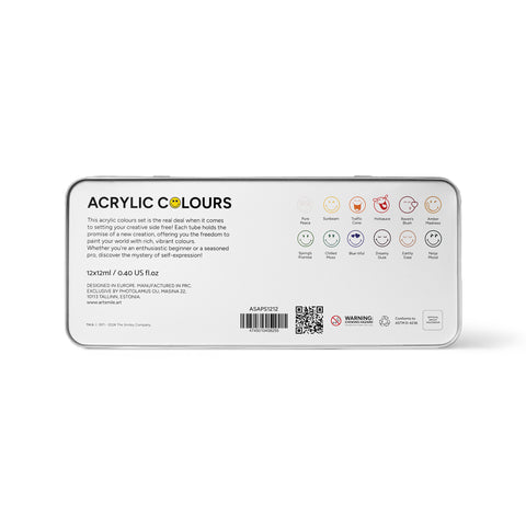 Acrylic Colours SmileyWorld®, set of 12 pcs*12 ml