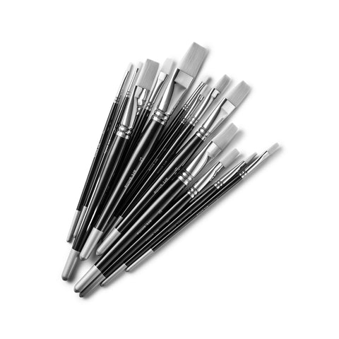 Artist nylon brushes SmileyWorld®, set of 13pcs, flat shape