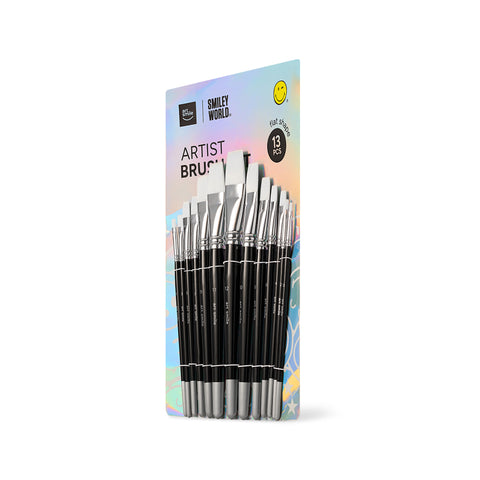 Artist nylon brushes SmileyWorld®, set of 13pcs, flat shape