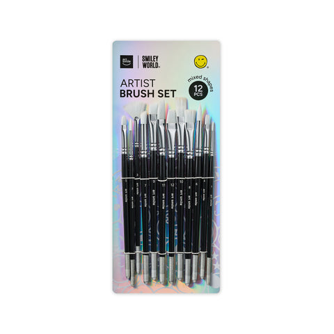 Artist nylon brushes SmileyWorld®, set of 12pcs, mixed shapes
