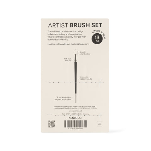 Artist nylon brushes SmileyWorld®, set of 13pcs, oval shape