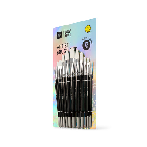 Artist nylon brushes SmileyWorld®, set of 13pcs, oval shape