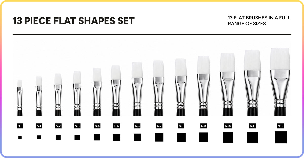 Artsmile & SmileyWorld® Brush Set, Flat Shape, Set of 13