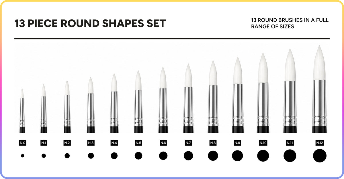 Artsmile & SmileyWorld® Brush Set, Round Shape, Set of 13