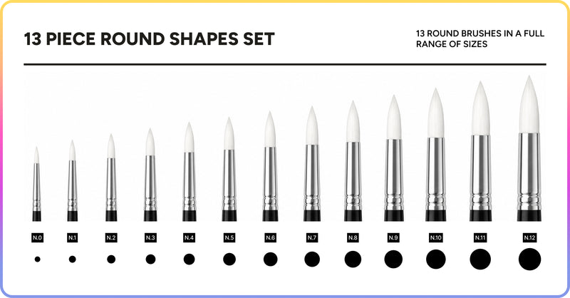 Artsmile & SmileyWorld® Brush Set, Round Shape, Set of 13