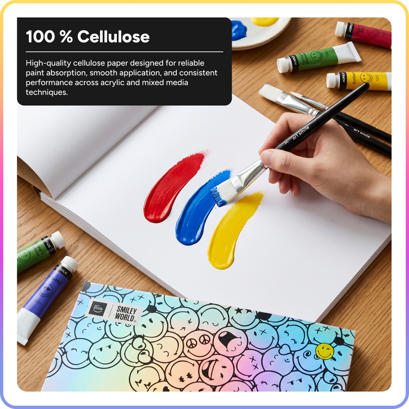 Acrylic Pad SmileyWorld® A4, 12 sheets