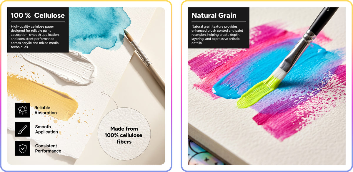 Artsmile & SmileyWorld® Acrylic Drawing Pad, A4, 12 Sheets