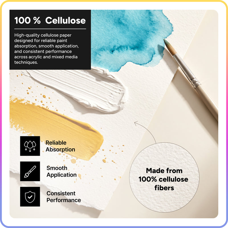 Artsmile & SmileyWorld® Acrylic Drawing Pad, A4, 12 Sheets