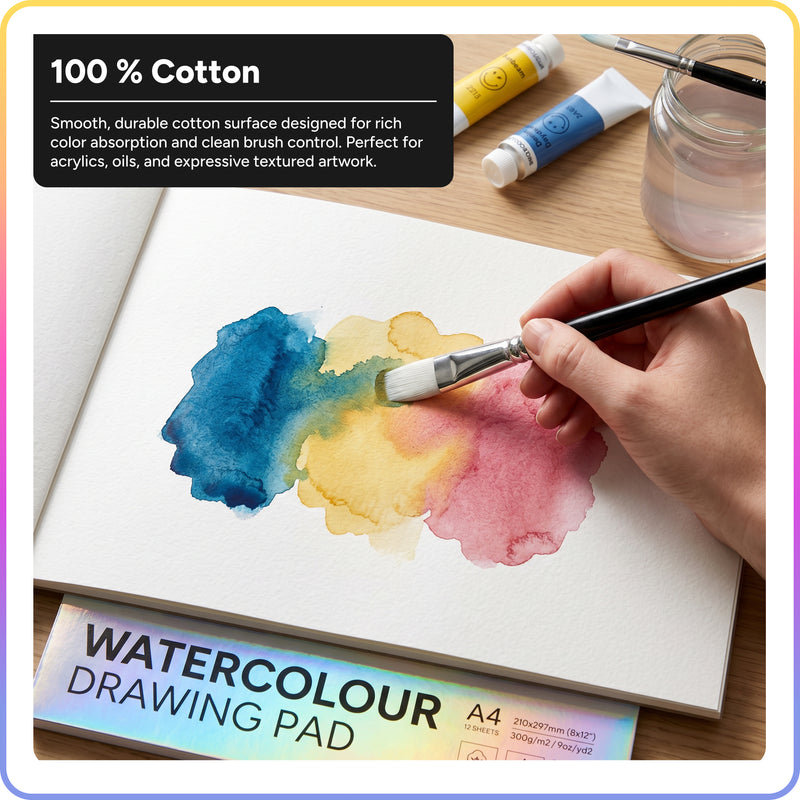 Watercolour pad SmileyWorld® A4, 12 sheets