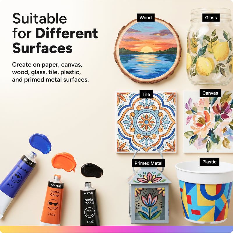 Artsmile & SmileyWorld® Acrylic Colours, Set of 24*12ml