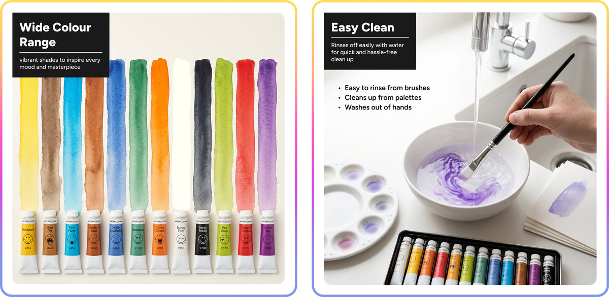 Artsmile & SmileyWorld® Watercolours, Set of 12*12ml
