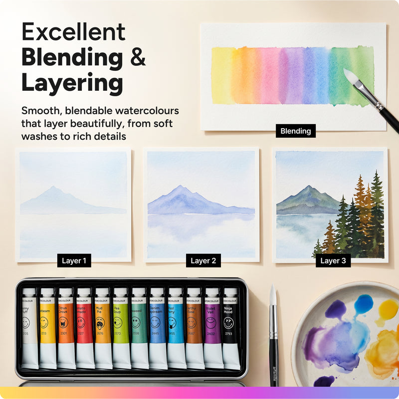 Artsmile & SmileyWorld® Watercolours, Set of 12*12ml